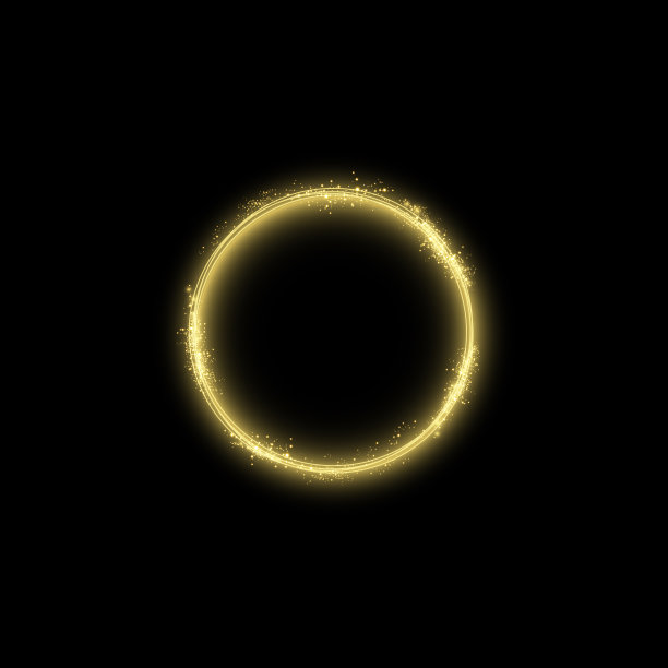 魔法金圈灯光效果。插图孤立在背景上。图形概念为您的设计图片下载