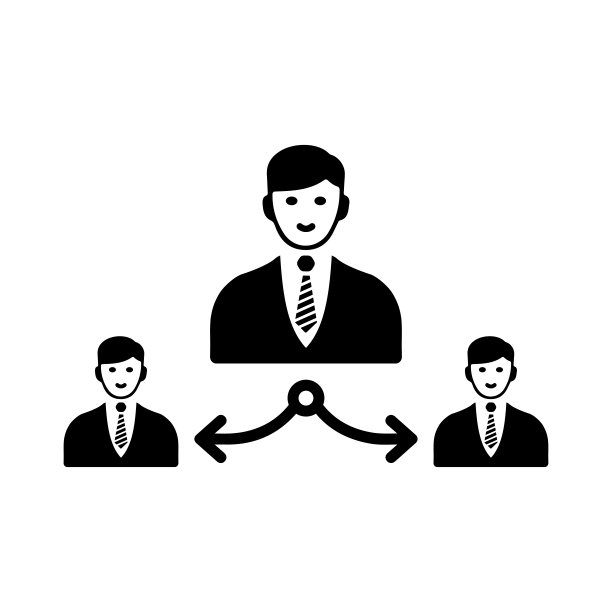 黑色团队合作图标/商业伙伴关系图片下载