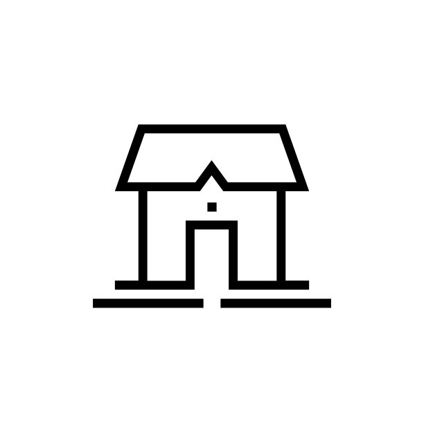 黑色极简线条简易房屋图标图片下载