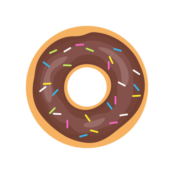卡通甜甜圈与釉，甜甜圈图标。图片下载