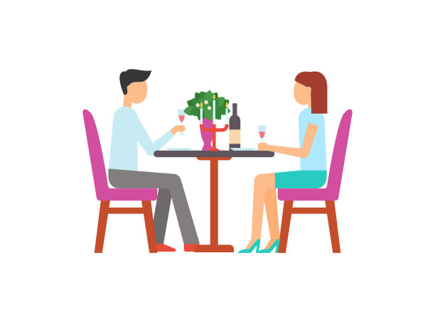 男人和女人拿着酒杯与葡萄酒向量图片下载