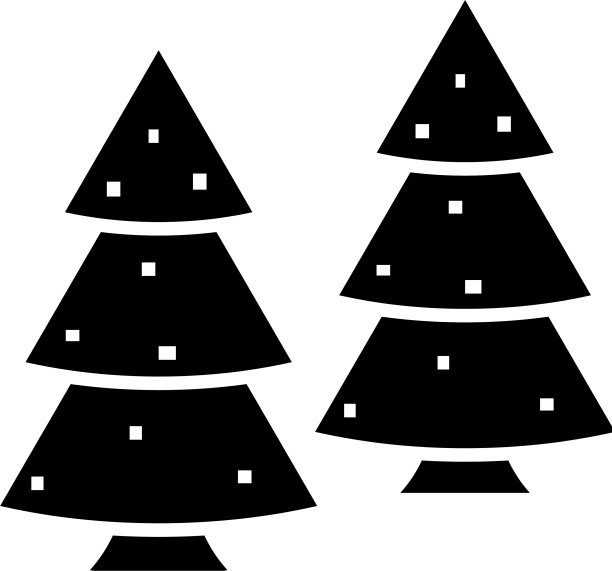 森林树木黑色图标概念图片下载