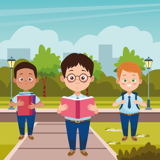 穿着制服的小男孩素材图片