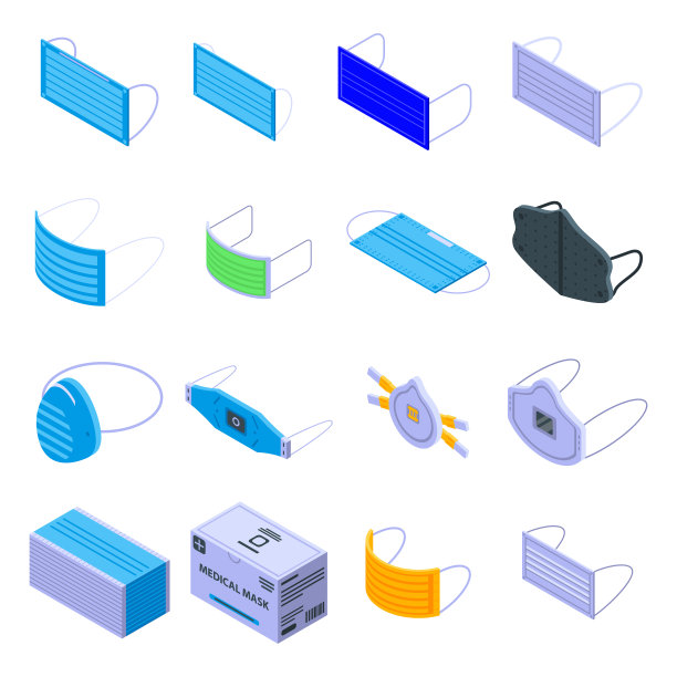 医用口罩图标设置，等距样式图片下载