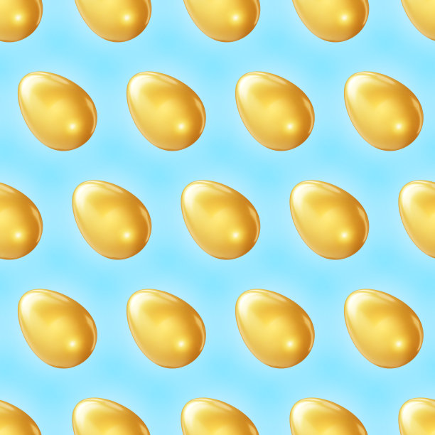 图案金蛋孤立在透明的背景复活节图片下载