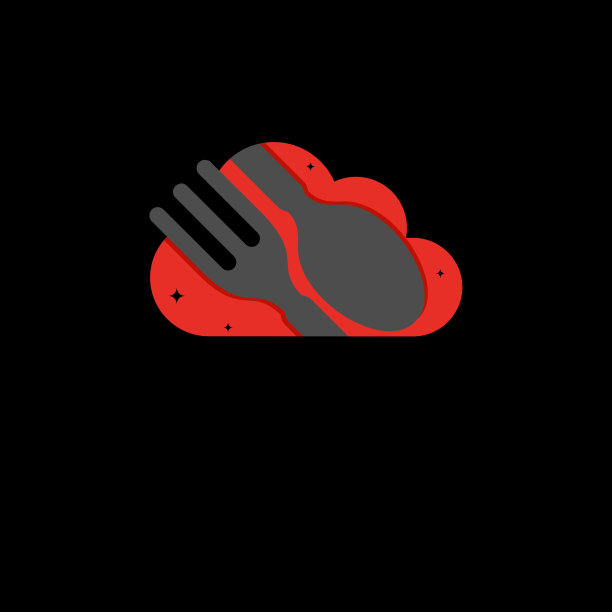 食物云标志图标设计。股票插图。图片下载