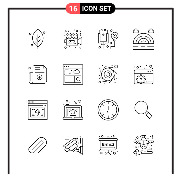 为网页和手机设置16个线条样式图标图片下载