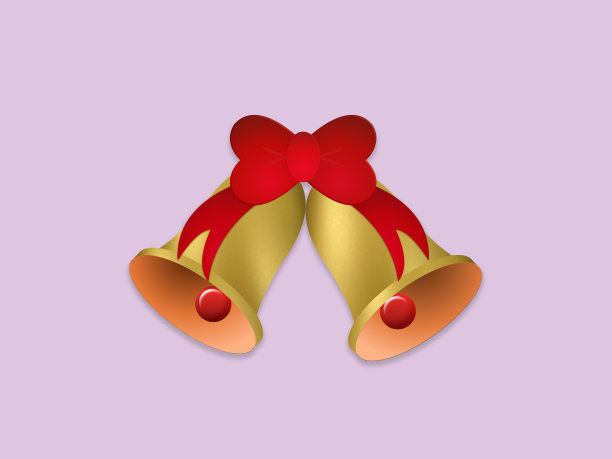 两个金色的铃铛。图片下载