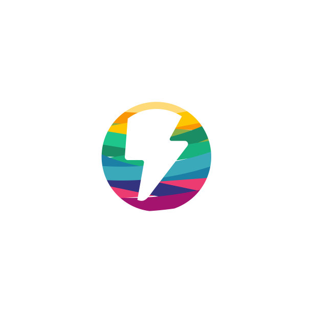 摘要圆迅雷闪电标志设计，电标志模板图片下载