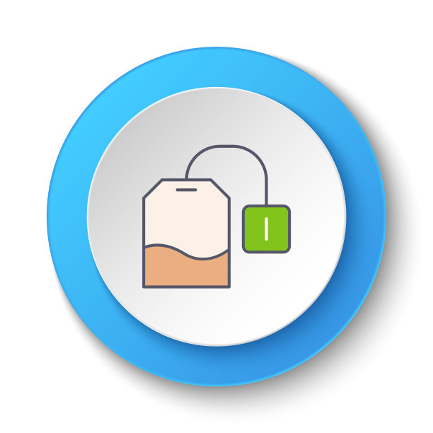 圆形按钮为网页图标，饮料，茶包。按钮横幅圆形，徽章界面的应用说明图片下载