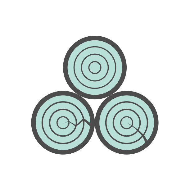 木材材料和锯木厂工业矢量图标设计的白色背景。图片下载