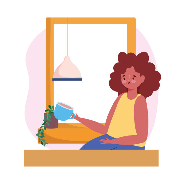 餐厅社交保持距离，女性与咖啡杯保持距离，以预防疾病爆发、新型冠状病毒感染图片下载