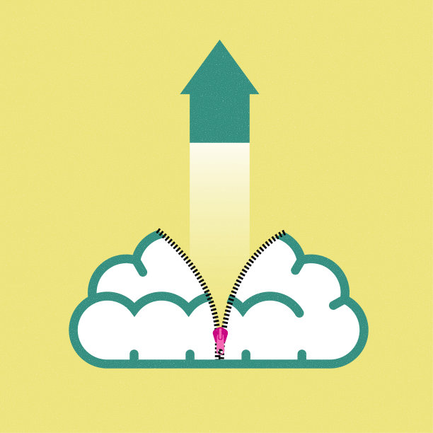 头脑风暴的概念设计，箭头符号从大脑发射。图片下载