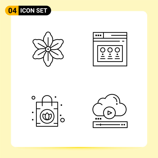 4个现代网站设计和创意图标图片下载