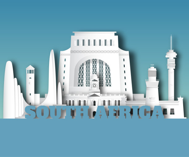 南非地标环球旅行和旅程的背景文件。矢量设计模板。用于您的广告，书籍，横幅，模板，旅游业务或演示。图片下载