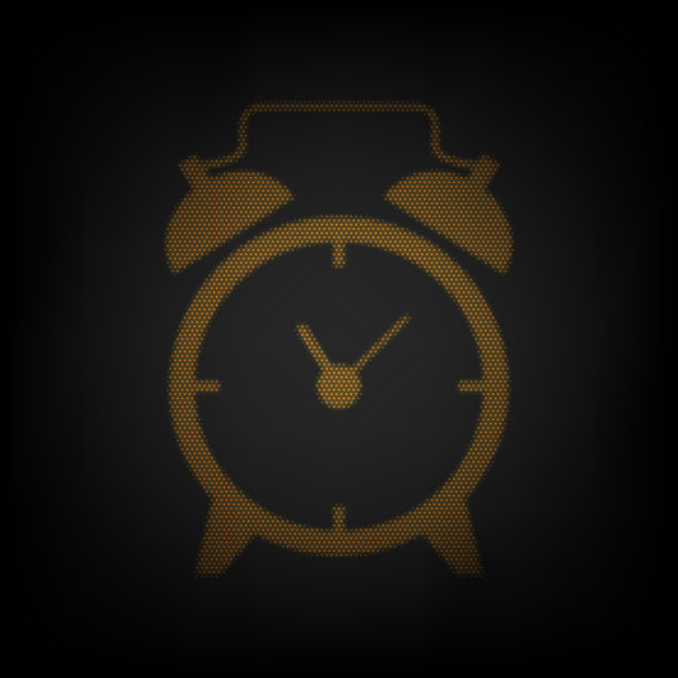 闹钟标志图标为方格小橙色图片下载