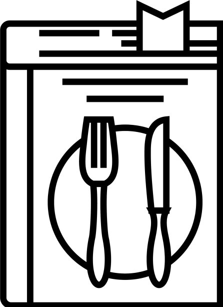 食谱书线图标概念标志大纲图片下载