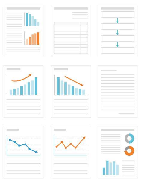 文档向量图标的集合。插图是向量。图片下载