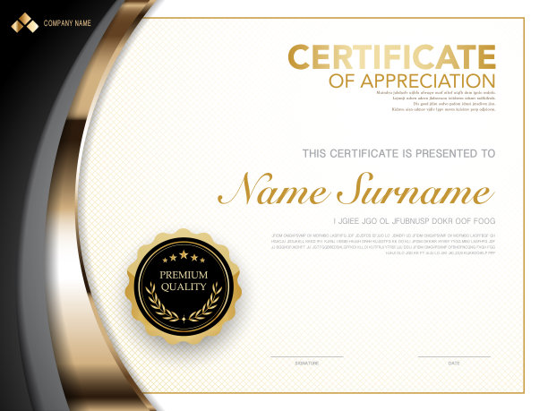 文凭证书模板红色和金色搭配奢华和现代风格矢量图像，适合欣赏。矢量插图。图片下载