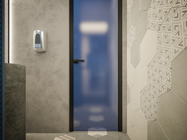 电脑生成的浴室图像。建筑可视化，3D渲染。室内设计图片下载