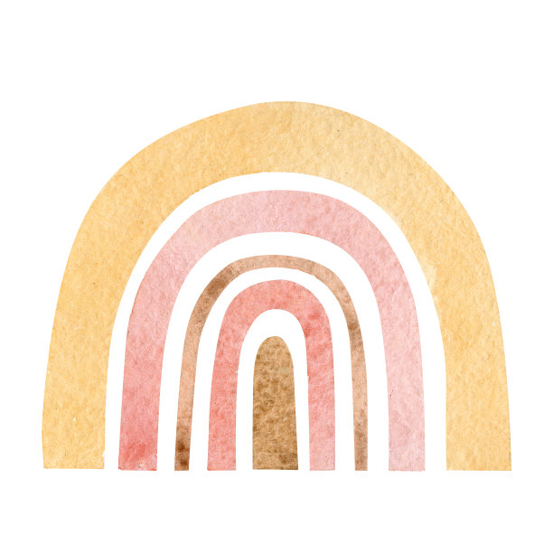 水彩可爱的波西米亚彩虹。手绘儿童插画设计，logo设计，婴儿沐浴，instagram故事，亮点，婴儿托儿所装饰，儿童装饰，儿童房。图片下载