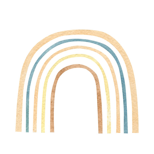 水彩放荡不羁的彩虹。插画设计可爱的标志，婴儿淋浴，instagram故事，亮点，儿童房，婴儿托儿所装饰，儿童装饰。图片下载