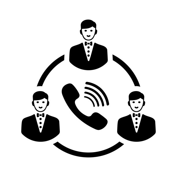 电话会议黑色图标图片下载