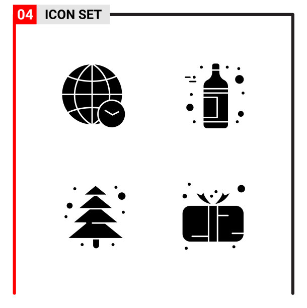 4个通用图标用于网站设计打印和图片下载