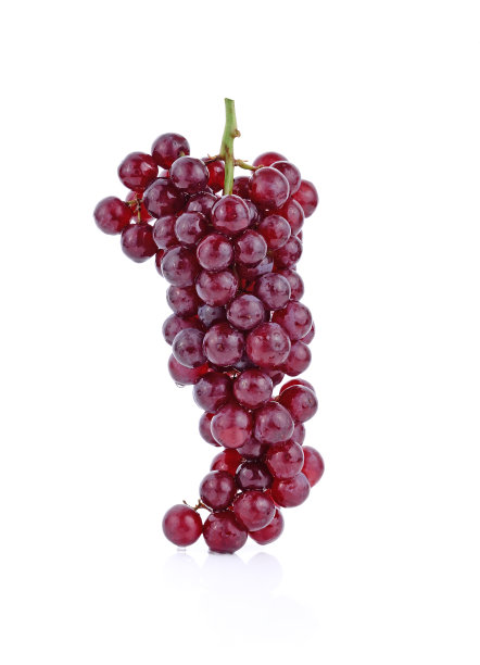 红葡萄孤立在白葡萄上图片下载