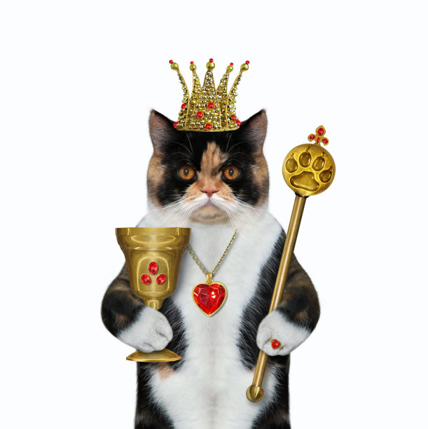猫王与权杖和高脚杯图片下载