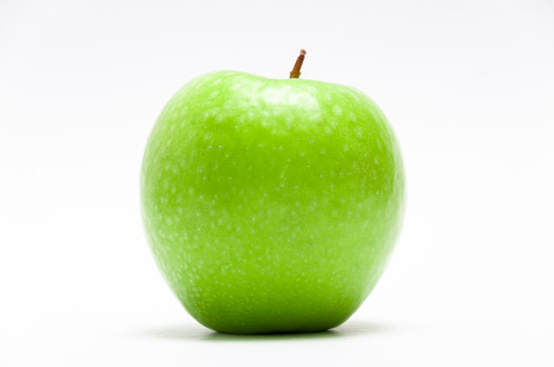 白背景上的绿苹果图片下载