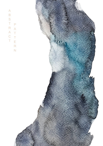 抽象艺术与水彩纹理背景矢量。画笔描边元素。亚洲风格的当代艺术模板。自然风景壁纸。图片下载