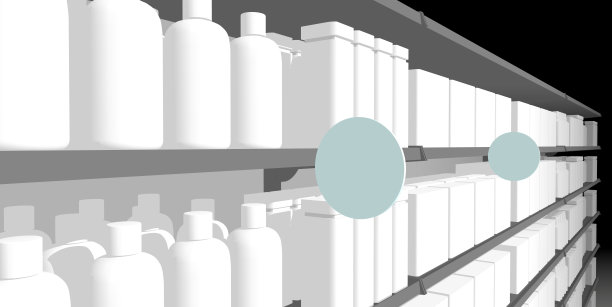 超市或杂货店的空白货架通话器图片下载