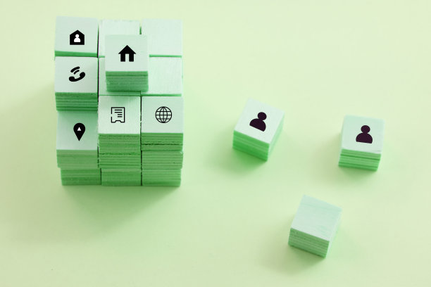 木方块为业务图标和业务概念增长成功的过程和计划增长和增长的积极指标在他的业务图片下载