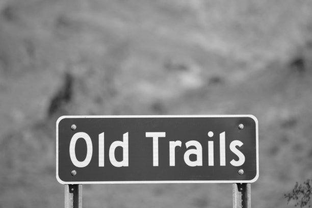 美国亚利桑那州索诺兰沙漠66号公路上的“老路鬼城”黑白图片图片下载