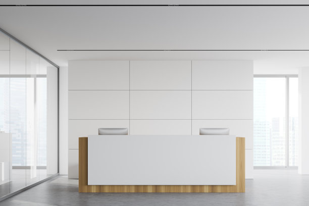 前台在白色办公室图片下载