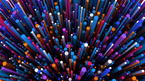 3d渲染柱体背景。几何形状。气缸的背景。时尚现代的壁纸。3 d演示。纤维。未来。粒子爆炸。孢子。抽象的纹理。图片下载