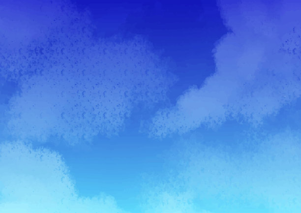 美丽的天空背景，水彩画素材图片