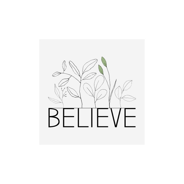 文本。时髦的花卡，手绘矢量插图。复古字体相信与花印花口号设计。图片下载