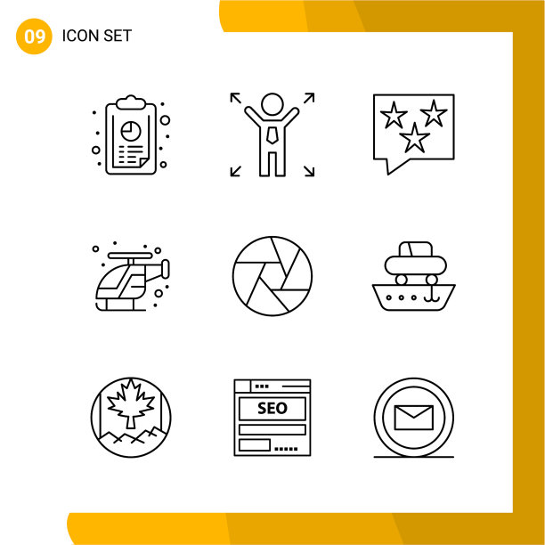 9图标设置线条样式图标包轮廓符号图片下载