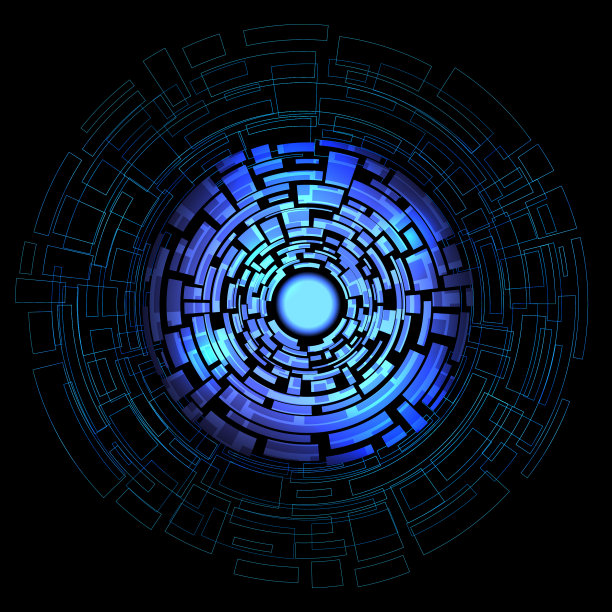 蓝色的电子时光机隧道原型图片下载