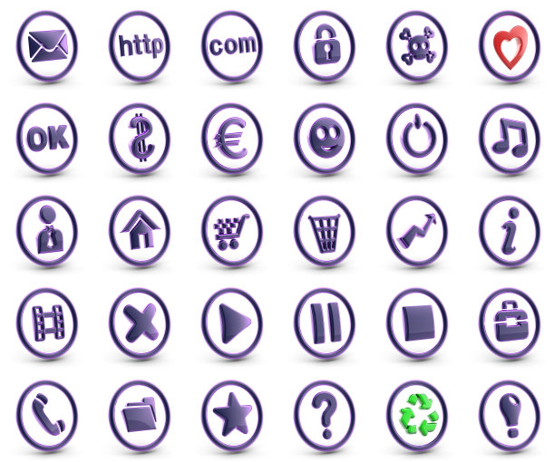 不同图标的集合。3 d演示。图片下载