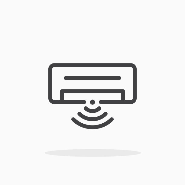 智能空调图标在线条风格。图片下载