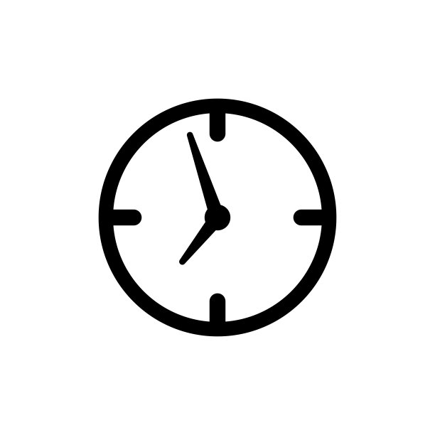 时钟图标在时尚的平面设计图片下载