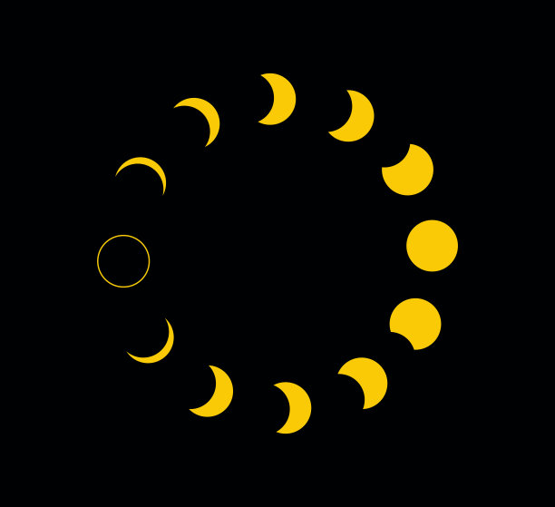 月亮图标矢量设计模板图片下载