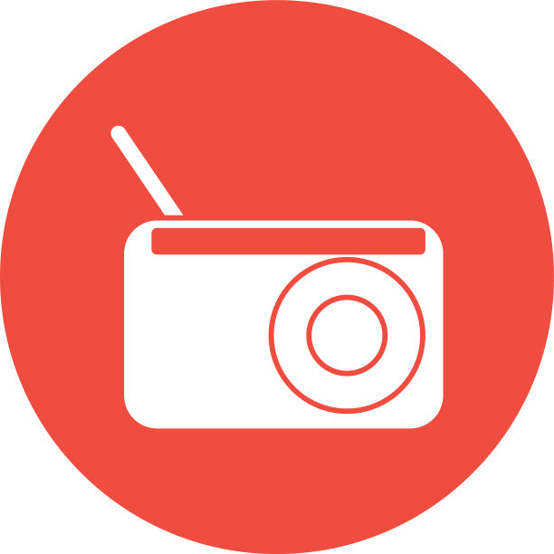 孤立音乐电台方块风格图标图片下载