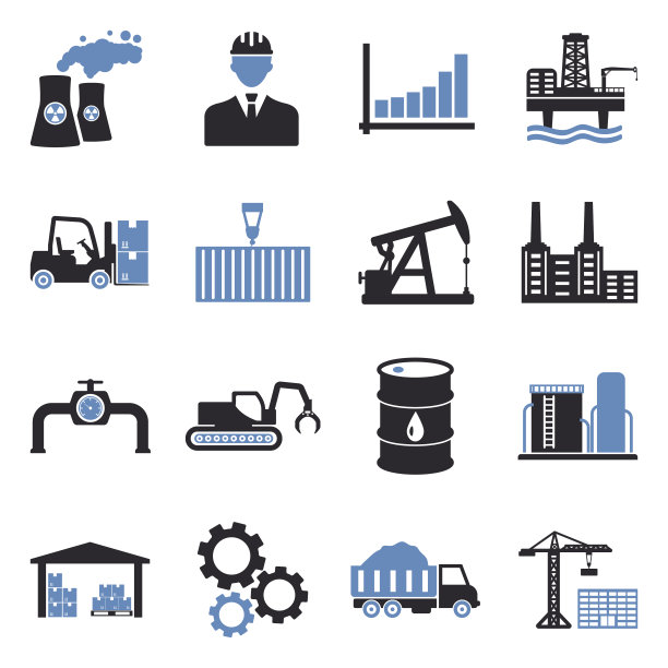 行业图标。组2。双音平面设计。矢量插图。图片下载