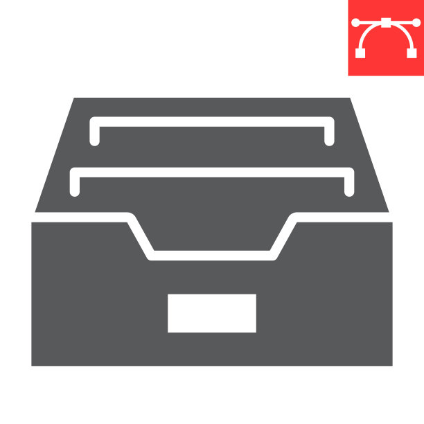 存档字形图标，ui和按钮，存储符号矢量图形，可编辑的笔触固体图标，eps 10。图片下载