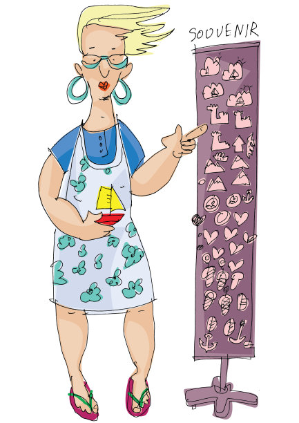 一个卖纪念品的女人图片下载