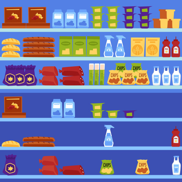 超市内部有货架。图片下载